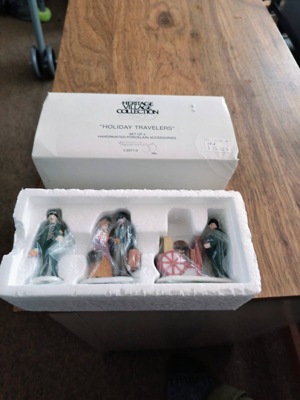 Christmas Village Figure Department 56 Holiday Travelers Porcelain